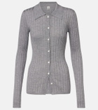 Toteme Ribbed-knit cashmere and silk cardigan