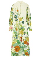 Alemais Constance Floral-print Linen Maxi Shirt Dress Multicoloured