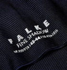Falke - Fine Shadow Ribbed Mercerised Cotton-Blend Socks - Navy