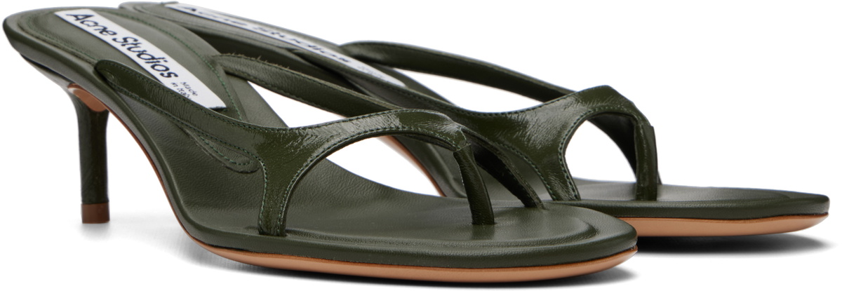 Acne Studios Khaki Kitten Heeled Sandals