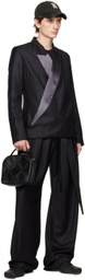 AARON ESH Black Gathered Neck Long Sleeve T-Shirt