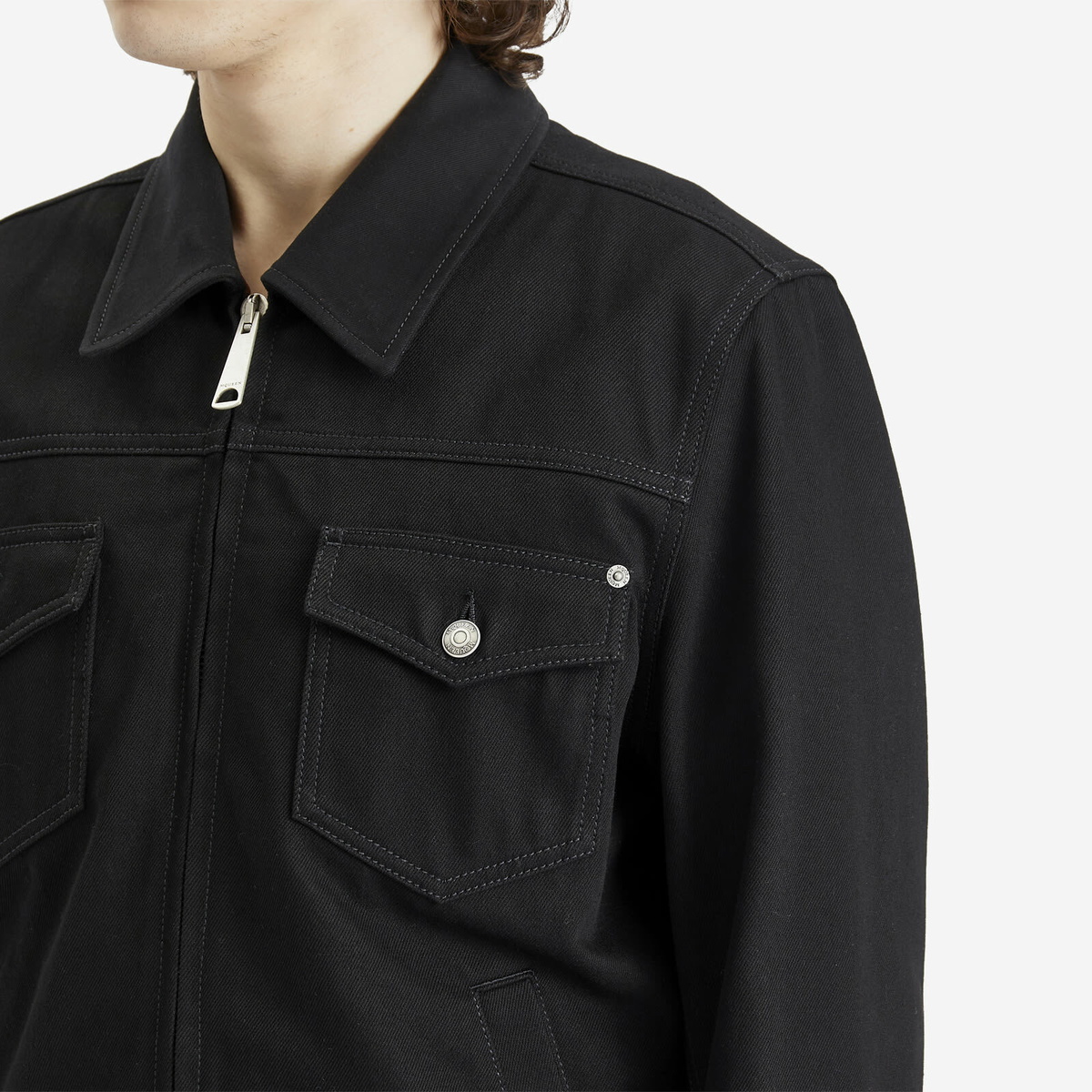 Alexander McQueen Men's Denim Zip Blouson in Black