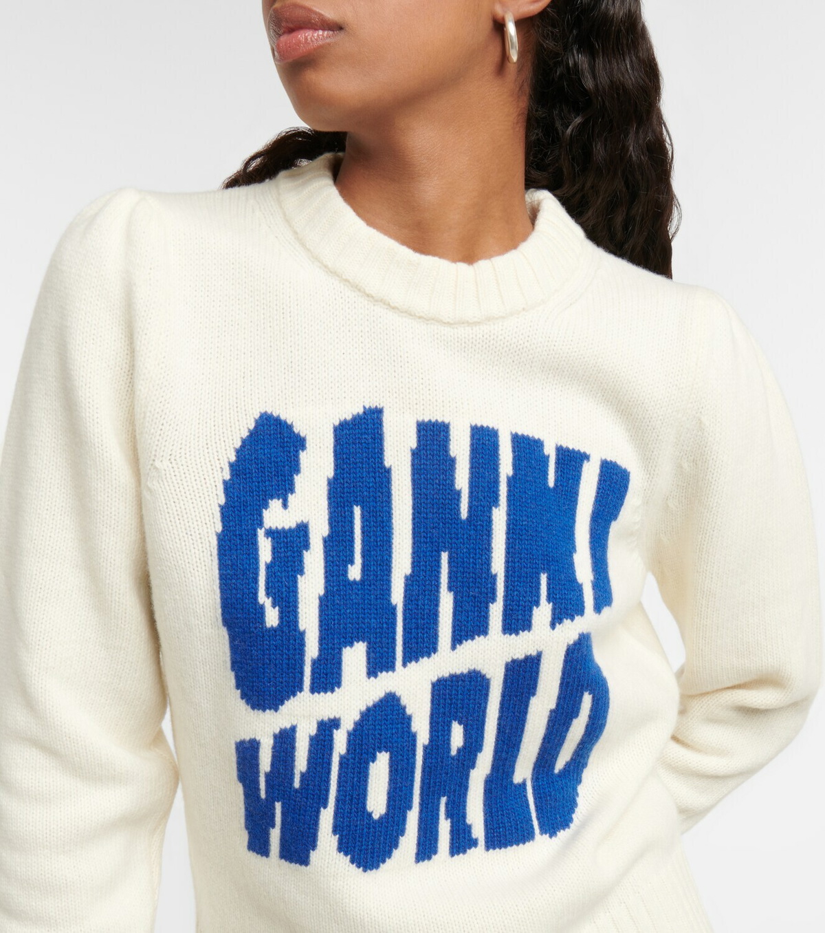 Ganni - Wool-blend jacquard sweater