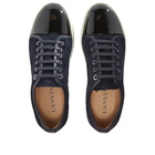 Lanvin Men's Patent Toe-Cap Sneakers in Dark Blue