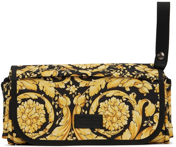 Photo: Versace Baby Black & Gold Barocco Portable Changing Mat