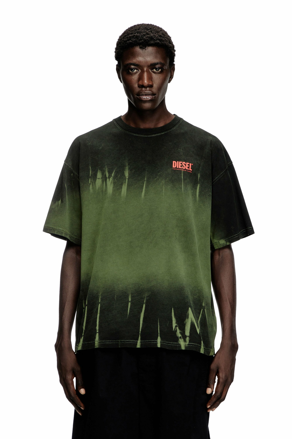 DIESEL ディーゼル T-Cranet-LS tie-dye T-shirt Diesel Tie-dye T-shirt with logo print - T-Shirts Mens in