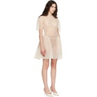 Simone Rocha Beige Puff Sleeve Cord Hip Minidress