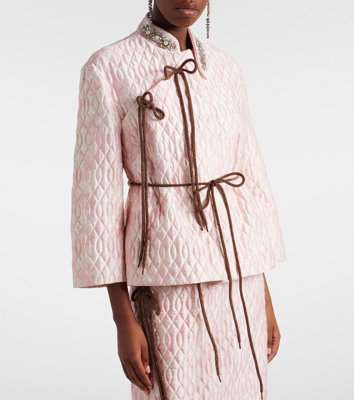 Simone Rocha Embellished quilted jacket