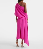 Marmar Halim Caped silk crêpe cocktail dress