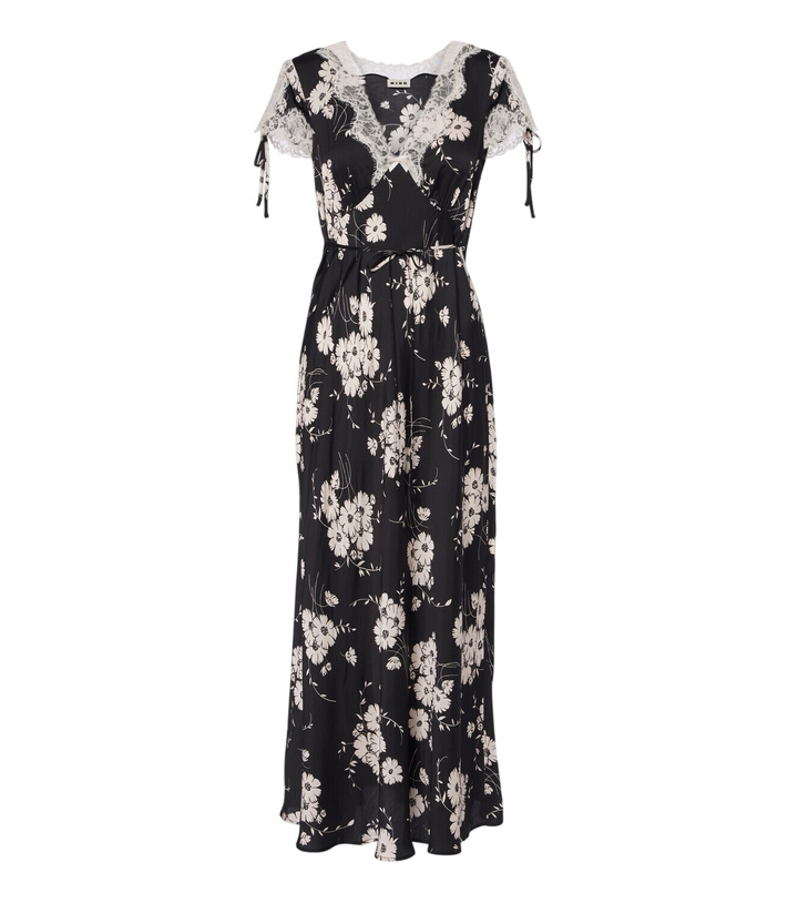 Photo: Rixo Fern floral lace-trimmed satin midi dress