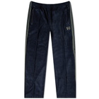 Needles Men's Velour Narrow Track Pant in Navy