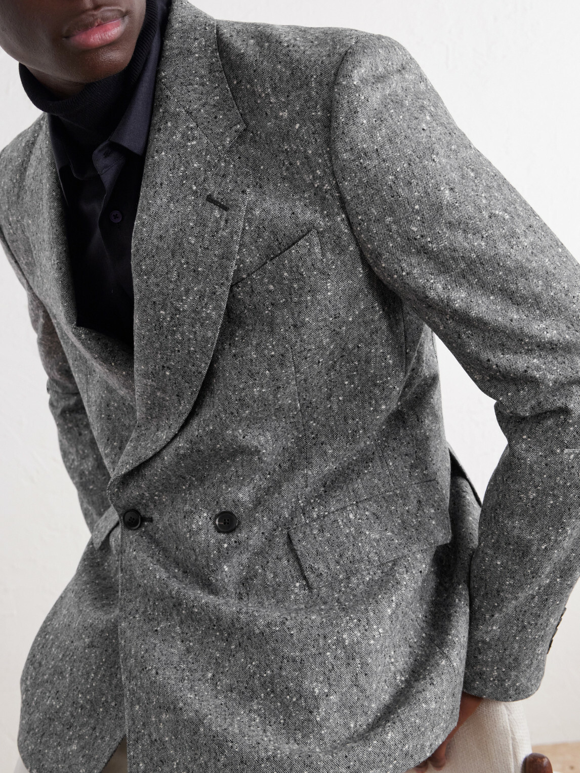 Paul Smith - Double-Breasted Donegal Wool-Tweed Blazer - Gray