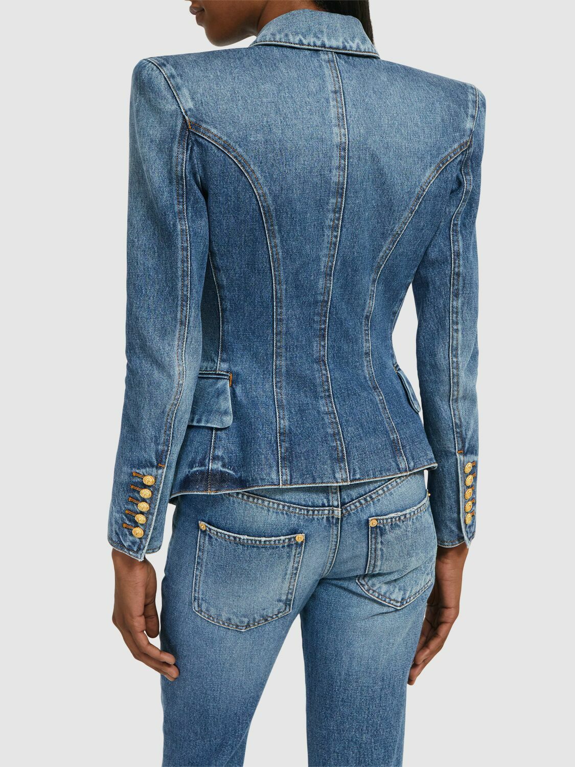 BALMAIN コットン デニム ジャケット Faded denim jacket black - Men | BALMAIN