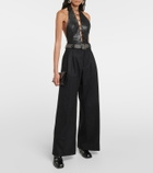 Petar Petrov Tyce lace-up leather bodysuit