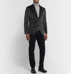 Boglioli - Charcoal K-Jacket Slim-Fit Unstructured Stretch-Cotton Velvet Blazer - Charcoal