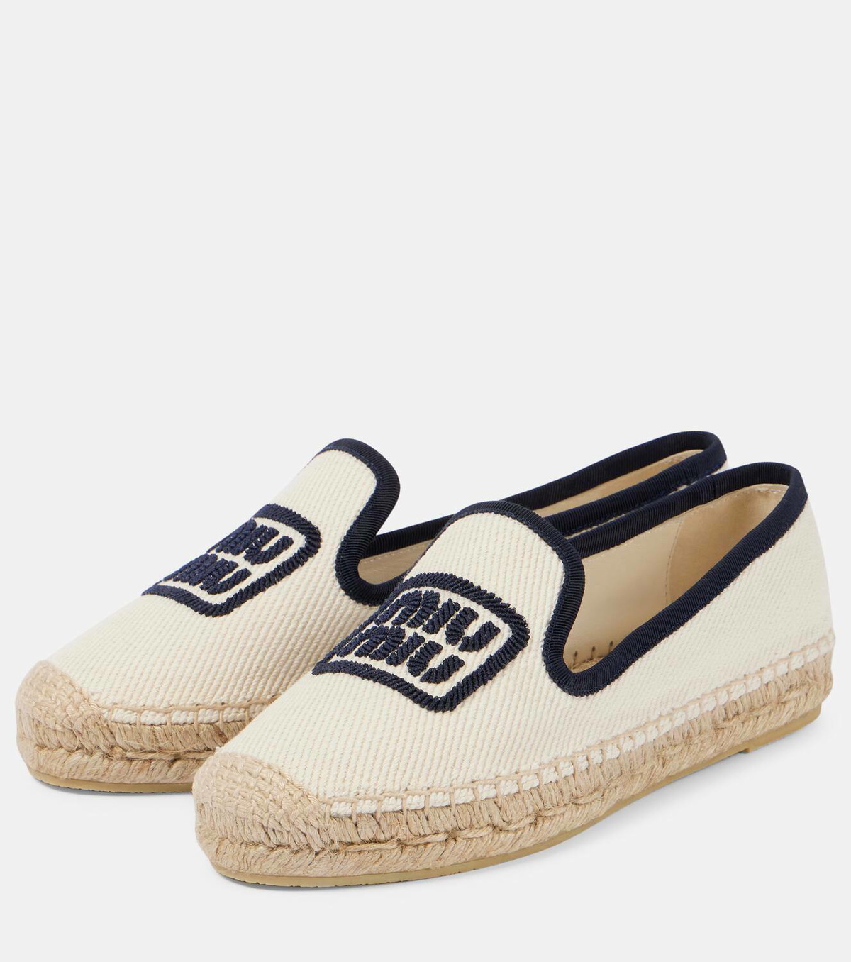 Miu Miu Logo embroidered drill espadrilles
