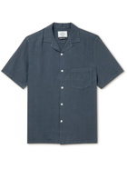 Portuguese Flannel - Convertible-Collar Linen Shirt - Blue