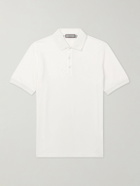 Canali - Cotton-Piqué Polo Shirt - White