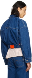 Meryll Rogge Blue Cropped Denim Jacket