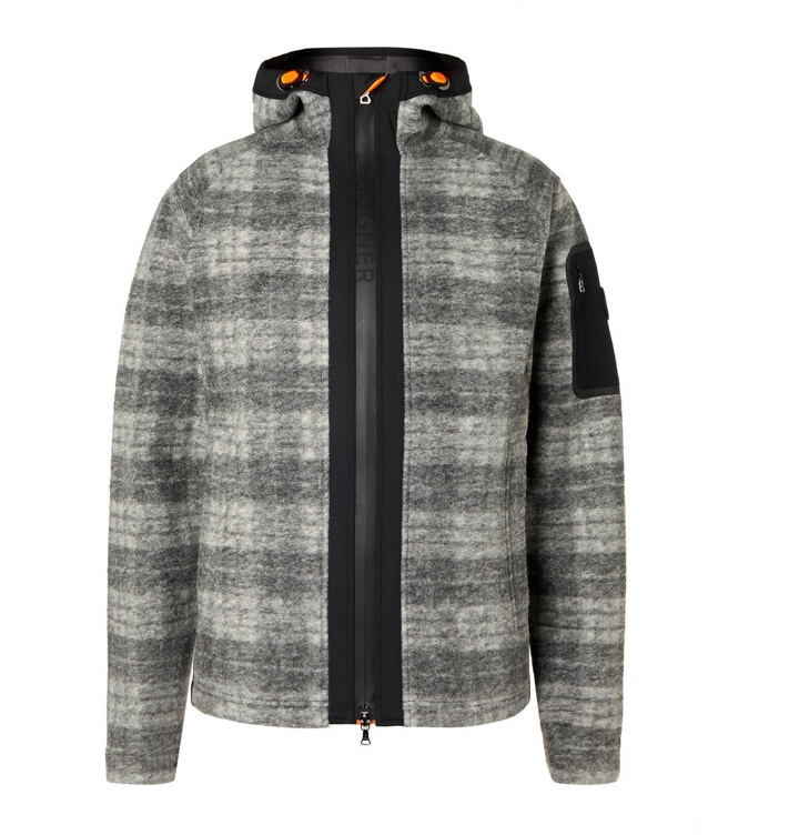 Photo: Bogner - Atreus Logo-Embroidered Checked Wool-Blend Flannel Hooded Ski Jacket - Gray