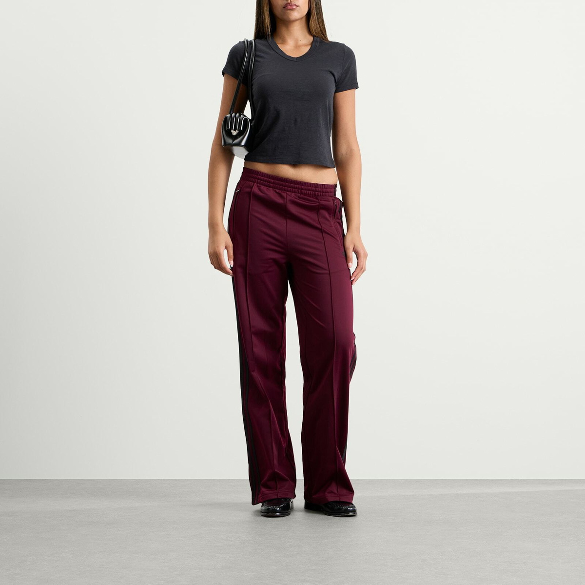Adidas Women's Firebird Loose Track Pant in Maroon/Black