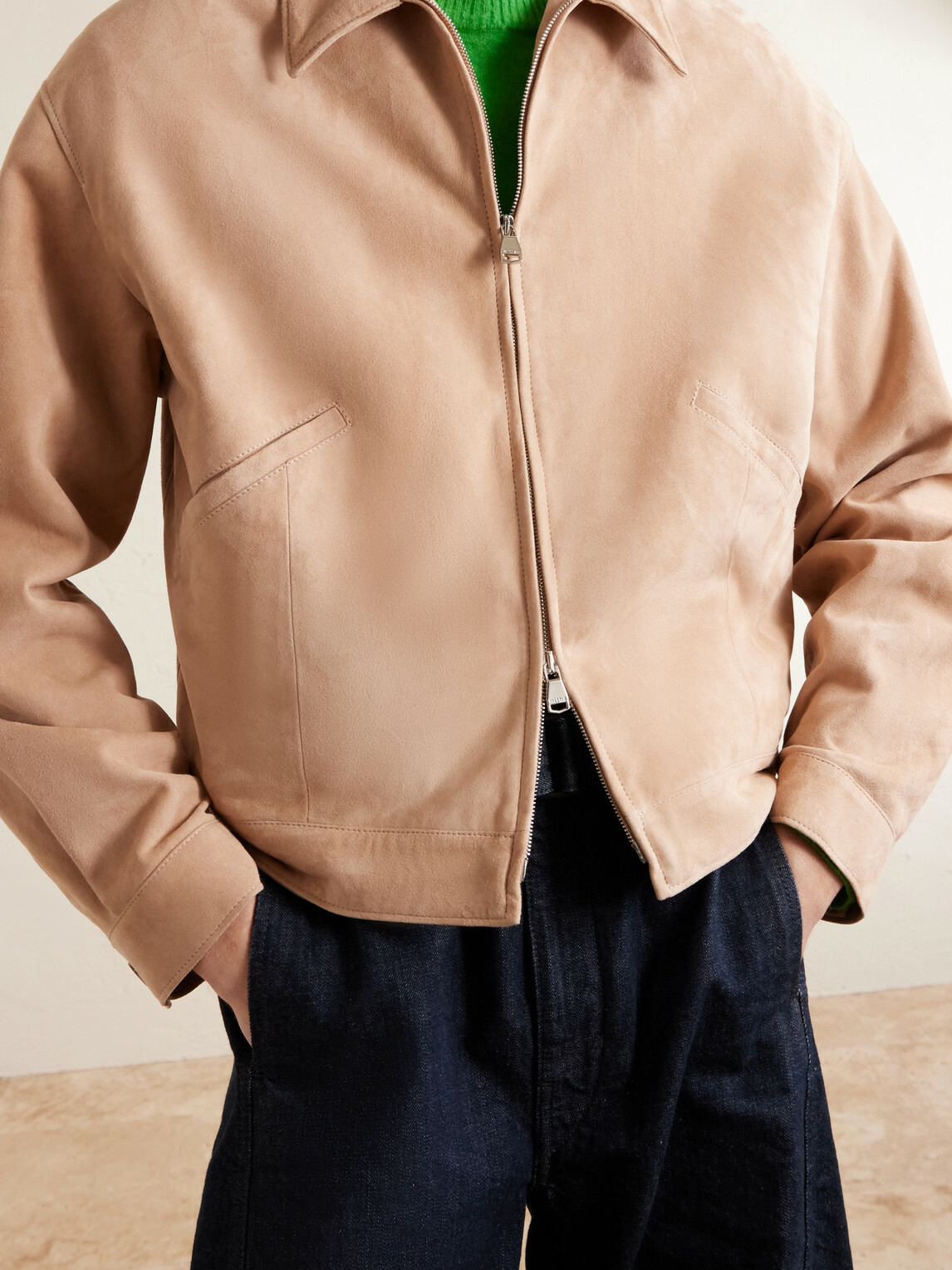 Valstar - Stan Suede Bomber Jacket - Neutrals