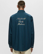 Drôle De Monsieur La Shirt Slogan Fleurs Green - Mens - Longsleeves