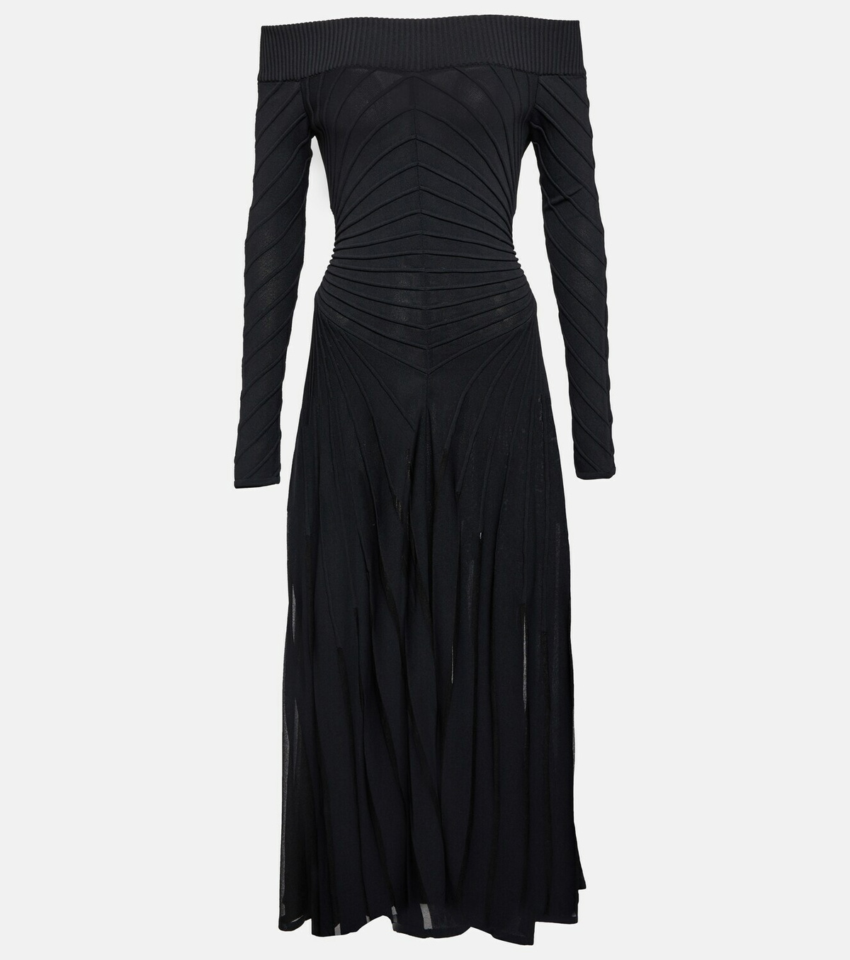Alaa Off-shoulder jersey midi dress ALAA