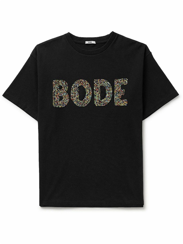 Photo: BODE - Logo-Embellished Cotton-Jersey T-Shirt - Black