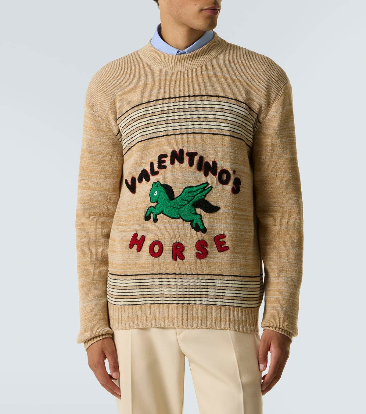 Valentino Logo wool and cotton sweater