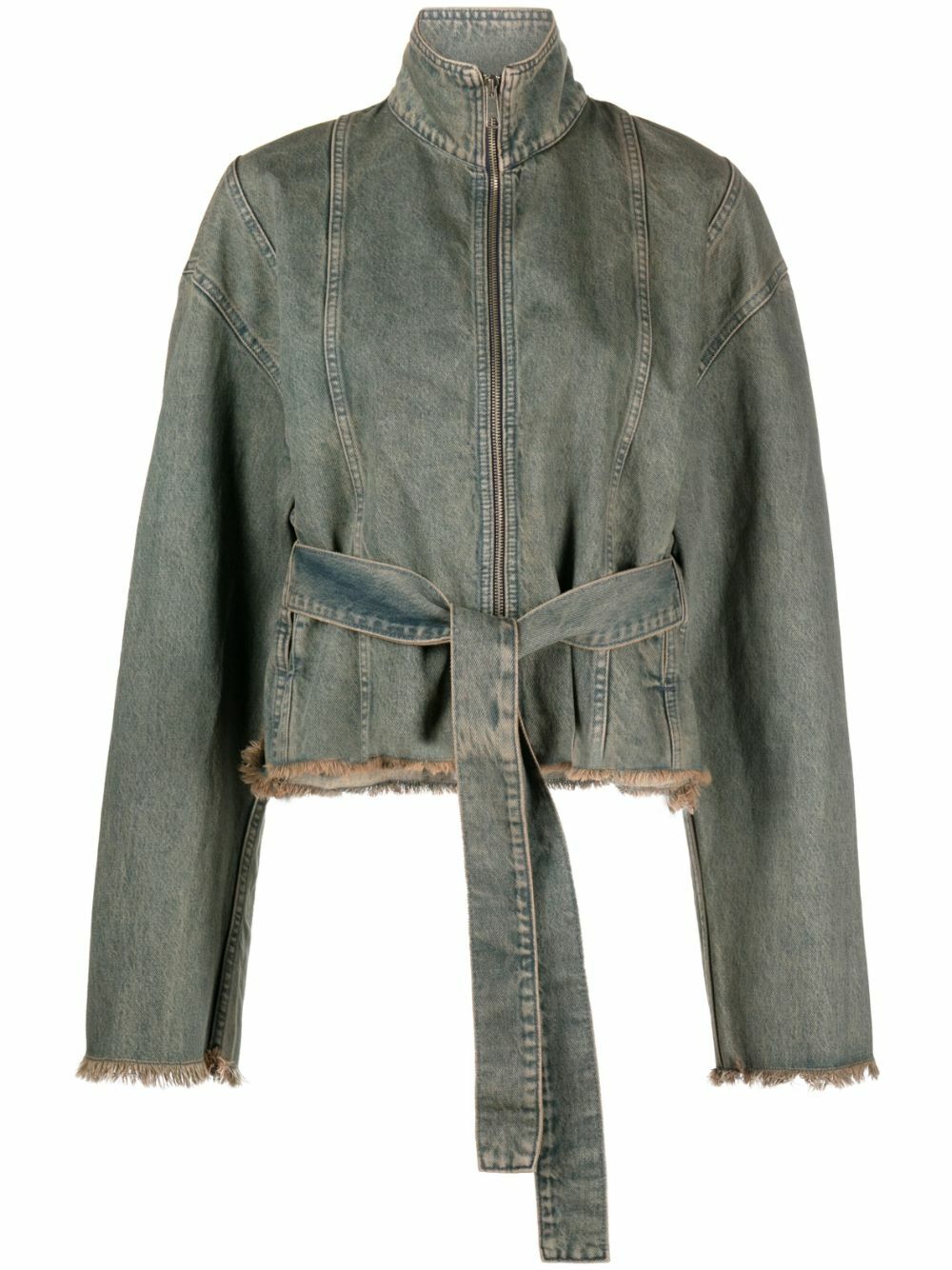 Jade Cropper Grey Belted Denim Jacket