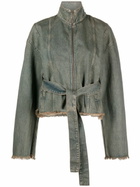 Jade Cropper Grey Belted Denim Jacket