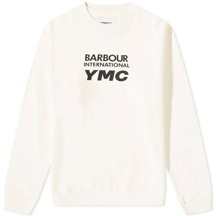 Photo: Barbour Men's International x YMC Albourne Crew Sweat in Whisper White