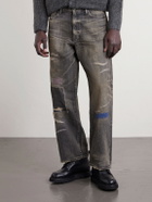Neighborhood - Savage Distressed Wide-Leg Jeans - Black