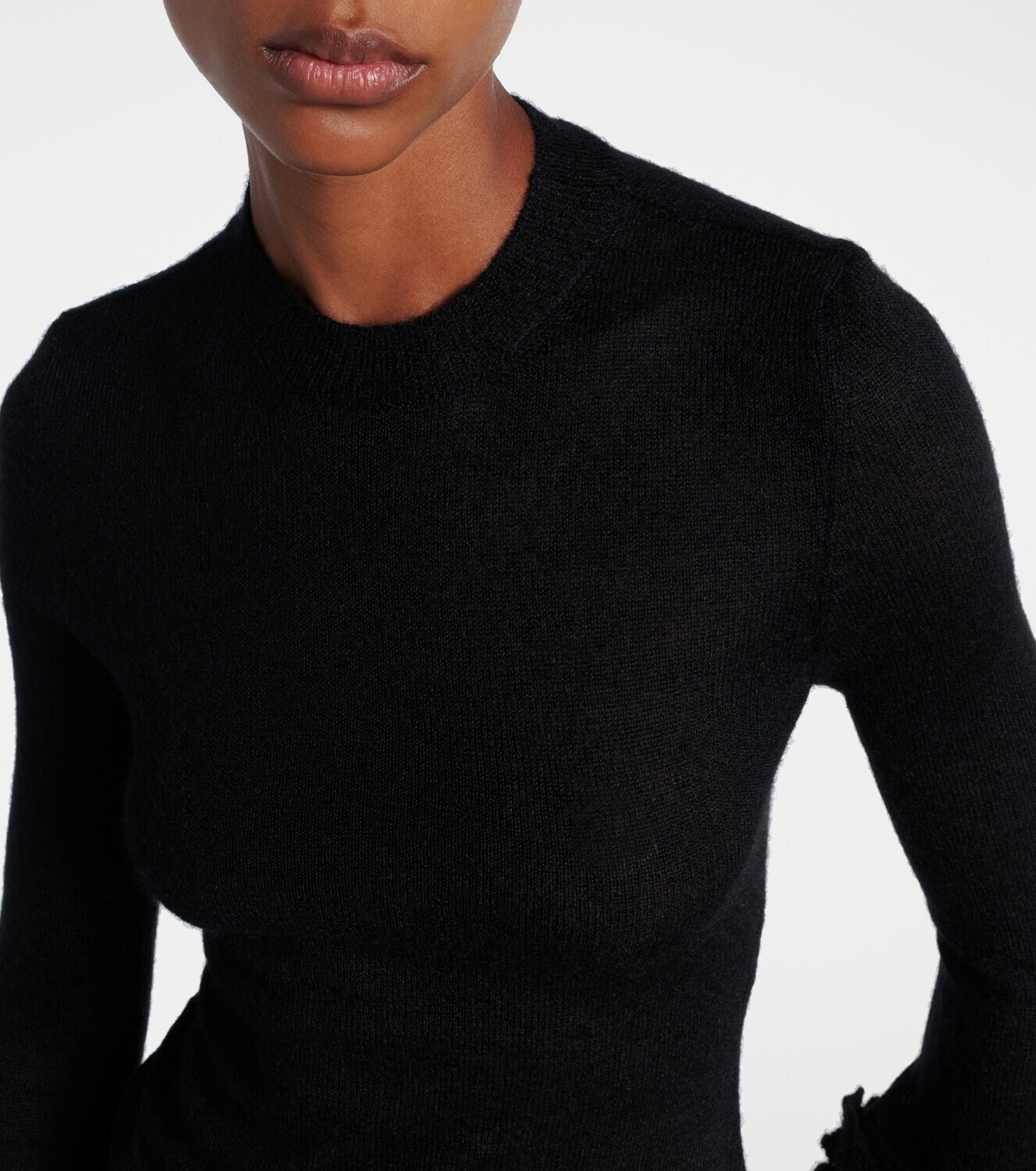 Alaïa Ruffled sheer mohair-blend top