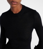 Alaïa Ruffled sheer mohair-blend top