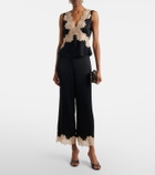 Rixo Emmie lace-trimmed satin top