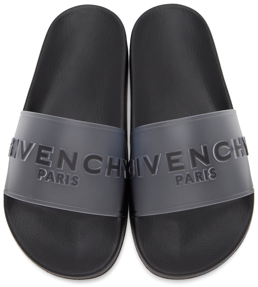 Givenchy Black Logo Flat Slides Givenchy