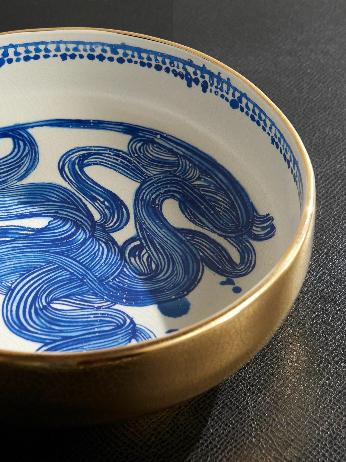 L'Objet - Ruan Hoffmann Gold-Plated Painted Earthenware Bowl