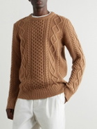 Ghiaia Cashmere - Pescatore Cable-Knit Virgin Wool Sweater - Brown