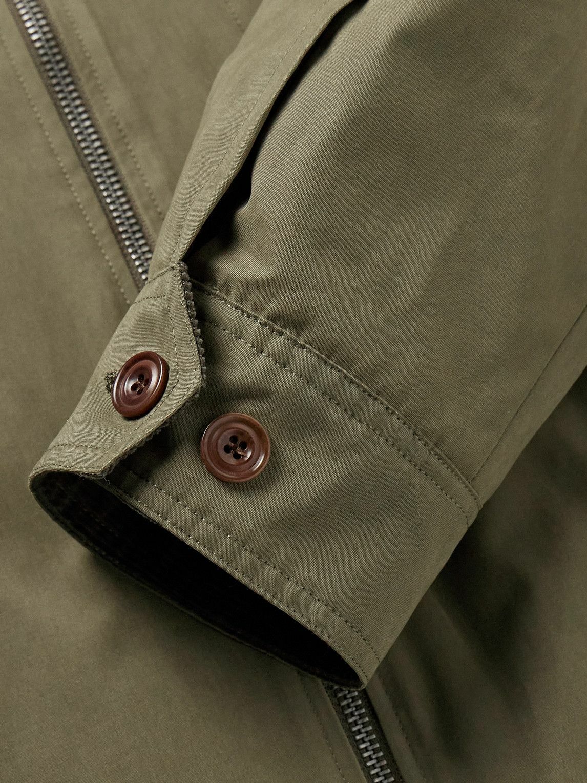 Hartford - Daren Cotton-Corduroy Trimmed Canvas Jacket - Green