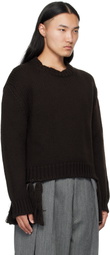 Hed Mayner Brown Crewneck Sweater