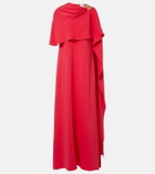Oscar de la Renta Embellished silk-blend georgette gown
