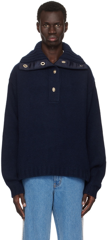 Photo: Wales Bonner Navy Celeste Knit Sweater