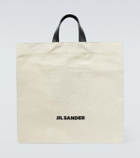Jil Sander Leather-trimmed canvas tote bag