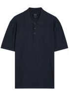 A.P.C. Cotton and Cashmere-blend Polo Shirt Navy