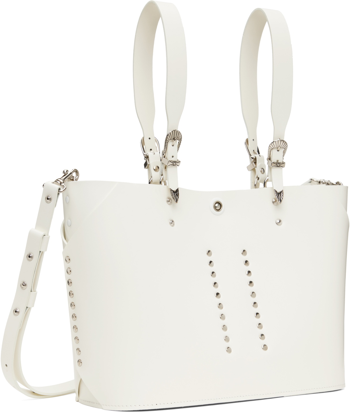 Toga Pulla White Big Leather Tote