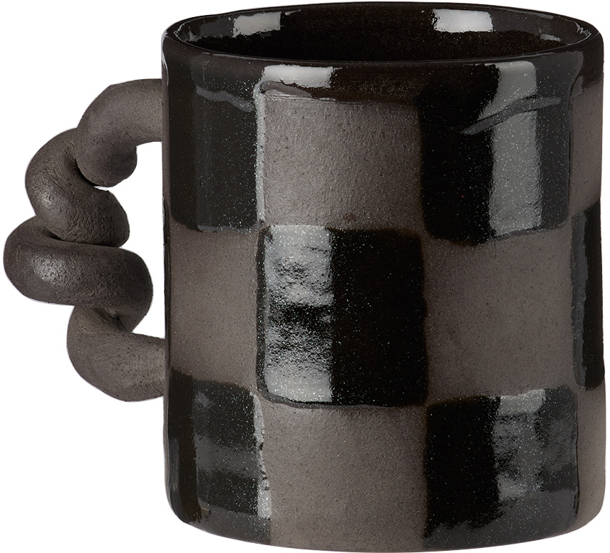 Harlie Brown Studio Black Checkered Wiggle Mug