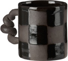 Harlie Brown Studio Black Checkered Wiggle Mug