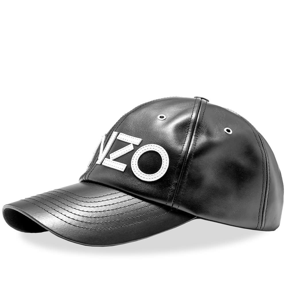 Kenzo Leather Logo Cap Black Kenzo
